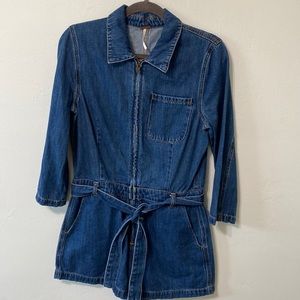 Free people size 8 denim romper
